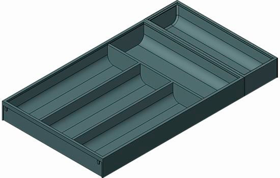 BZC7S550BS3 - 20-5/8"D Gray Steel Ambia Flatware Insert for 22" Drawer