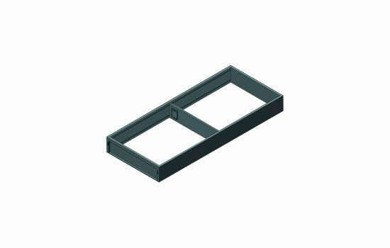 BZC7S550RS2 - 20-1/2"D Gray Steel Ambia Wide Untensil Insert for 22" Drawer