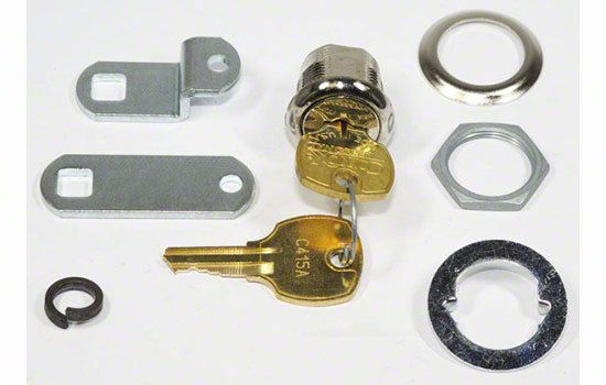 C8052-14A-415 - 5/8" Bright Nickel Disc Tumbler Cam Lock for 15/64" Material - Keyed Alike Key #415