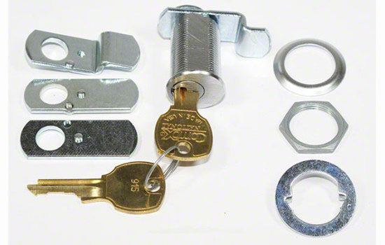 C8102-26D-915 - 1-1/16" Dull Chrome Pin & Tumbler Cam Lock for 3/4" Material - Keyed Alike Key #915