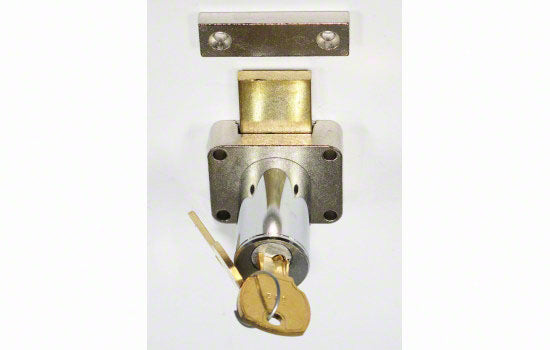 C8173-26D-101 - 7/8" Dull Chrome Pin & Tumbler Door Lock - Keyed Alike Key #101