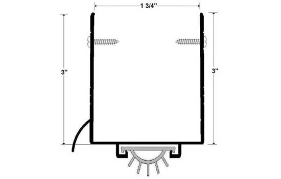 CEDST134D36 - 36"L x 3"H Bronze Door Shoe with Rain Drip for 1-3/4" Doors