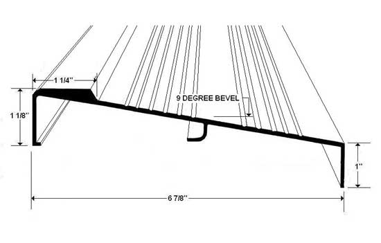 CES67AM7312BT - 73-1/2"L x 6-7/8"W x 1-1/8"H Aluminum Inswing Combo Sill - Bulk Packaged
