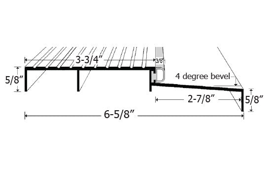 CESO64D74 - 74" x 6-5/8"W 5/8"H Bronze Outswing Combo Sill For 1-3/4" Door