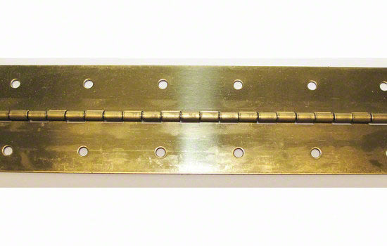 CH112X48-3 - 1-1/2" x 4' Polished Brass Polybagged Piano Hinge