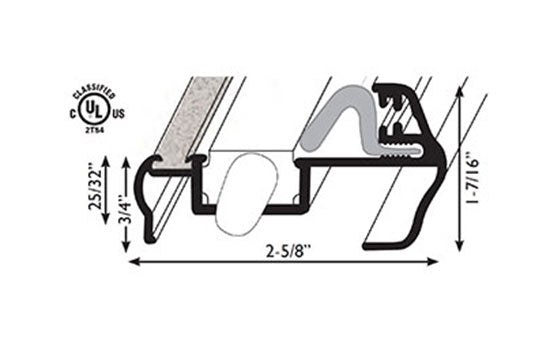 CO3481QMA96 - 96" Clear Anodized Inswing Astragal with Locking Flush Bolt & Weatherstrip
