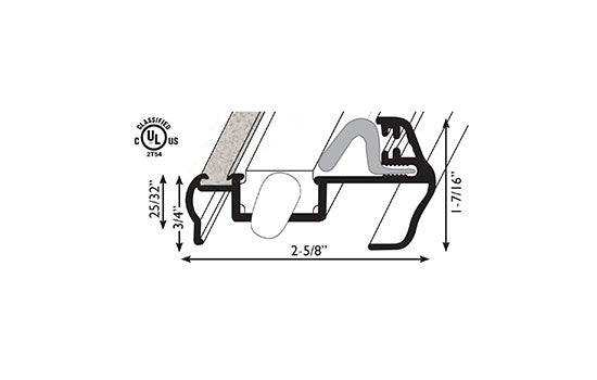 CO3485QW80 - 80" White Astragal with Locking Flush Bolt & Weatherstrip