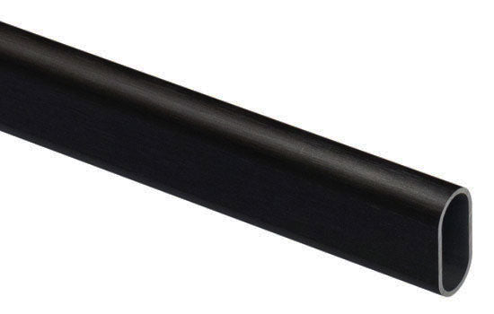 CR30X15MB8 - 8' Length 30mm x 15mm Oval Matte Black Closet Rod