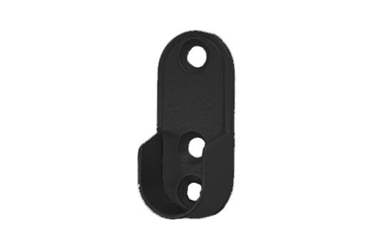 CRSOV-MB - 30mm x 15mm Matte Black Screw-on Oval Open Closet Rod Support