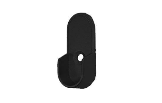 CRSOVD-MB - 30mm x 15mm Matte Black Doweled Oval Open Closet Rod Support