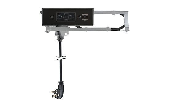 DD1514-110B - Black 2-AC, 2-USB-A 15 Amp Electrical/Charging Outlet for Drawers