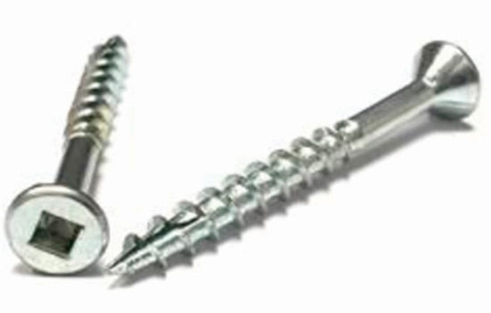 DE2SQ1148 - #8 x 1-1/4" Flat-nibbed Head Square Zinc Type 17 Coarse Screw for Assembly Applications