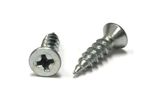 DE586FHP-1C - #6 x 5/8" Flat Head Phillips Zinc Coarse Screw for Hinges & Slide Applications - 1C per Box