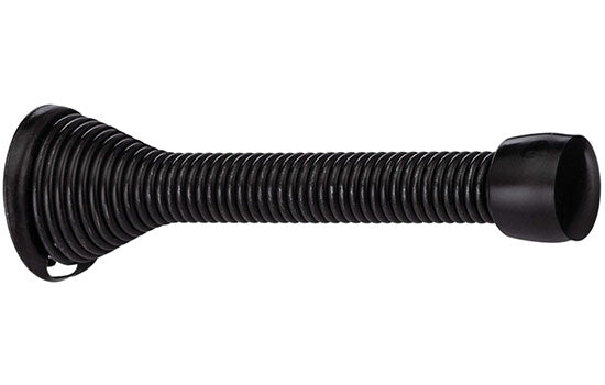 DSS-BLK-B - 3-1/8" Black Heavy Duty Spring Door Stop w/ Black Tip