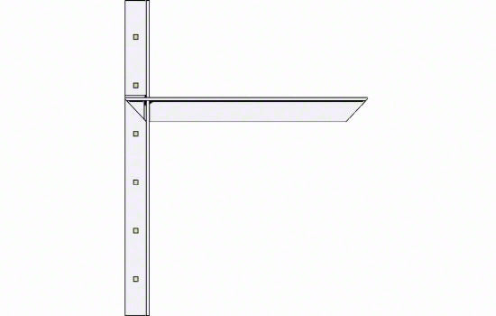 EC18WHI - 18" White Extended Concealed Steel Shelf Bracket