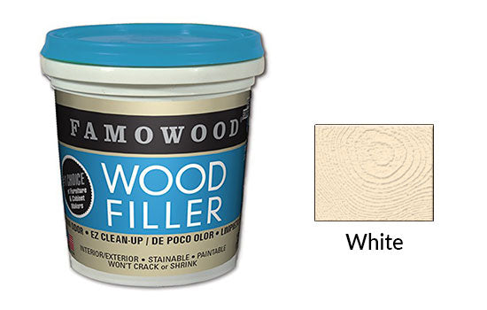 FASF6WHI - 6 oz Waterbase White Wood Putty