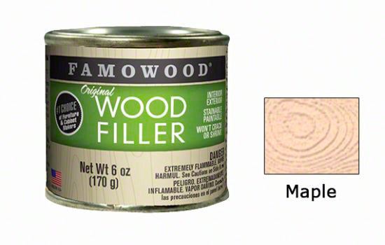FAWP6MAP - 6 oz Maple Solvent-based Wood Putty