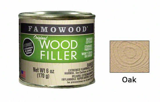 FAWP6OAK - 6 oz Oak Solvent-based Wood Putty