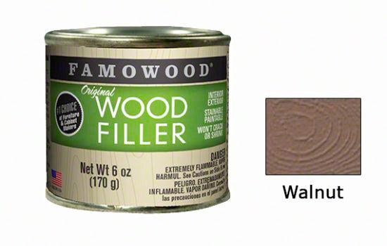 FAWP6WAL - 6 oz Walnut Solvent-based Wood Putty