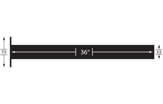 FC-SB-36-ISLAND - Heavy Duty 36" Black Island Countertop Speed Brace
