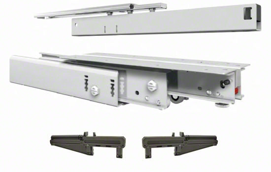 FLT777WH550WS *KIT* - 22" White Bottom/Top Mount Full Extension Pantry Slide - 450 Lbs Weight Rating