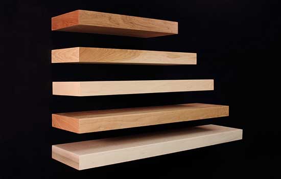 FS0136OUF1 - 36"L x 10"D x 2.5"H Unfinished Red Oak Floating Shelf With Mounting Hardware