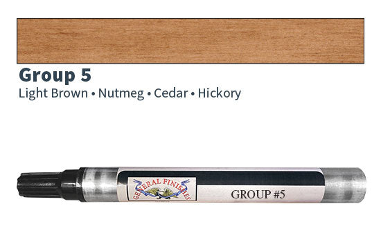 GF-G5M - Color Group 5 Touch Up Marker - Cedar, Hickory, Light Brown, Nutmeg