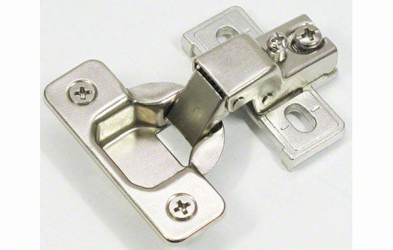 H280D - 105 Degree Self-closing Doweled 1/2" Overlay Short Arm Hinge
