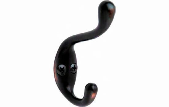 H55445ORB - 3-1/2" Height Bronze Double Garment Hook