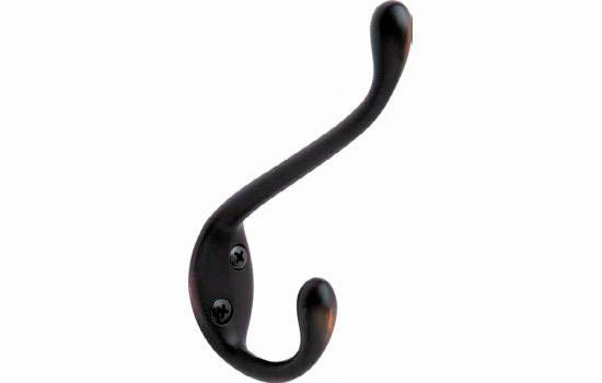 H55451ORB - 4-1/2" Height Bronze Double Garment Hook