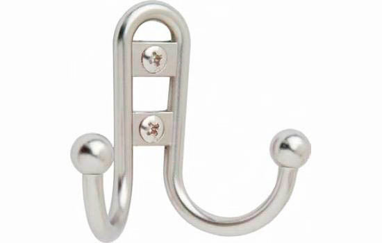 H55457S - 2-5/8" Height Silver Double Garment Hook