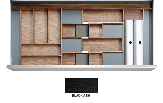 ISTANBUL-BLK *KIT* - 30" Black Ash Istanbul Drawer Insert Kit for Drawer Widths 33-1/2" to 36"