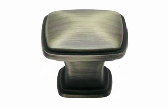J336-ASB - 1-1/4" Square Antique Satin Brass Jamison Knob
