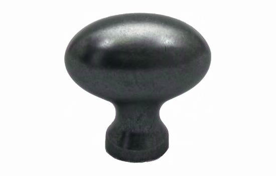 J345-WB - 1-5/8" x 7/8" Weathered Black Jamison Oval Knob