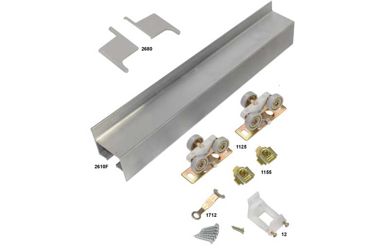 JH2610F96H - 96" Sliding Door Wall Mount Fascia Track with Hardware - 200 Lbs