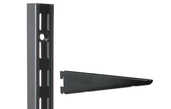KV182BP-BLK9 - 9" Black Double Slot Shelf Bracket for KV 82 Series Standards