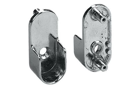 KV881CHR - Chrome Doweled Oval Closet Rod Support