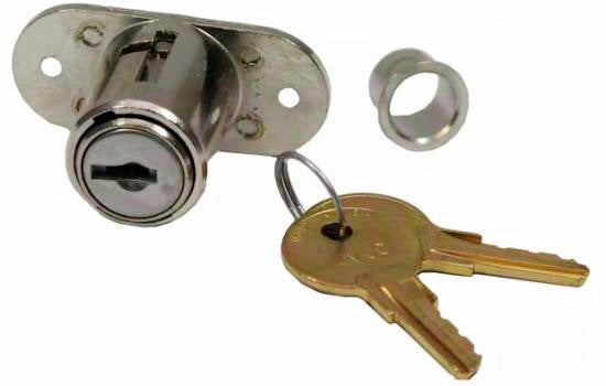 KV984NP - Nickel Keyed Sliding Door Lock for Doors up to 1" Thick - Keyed Alike