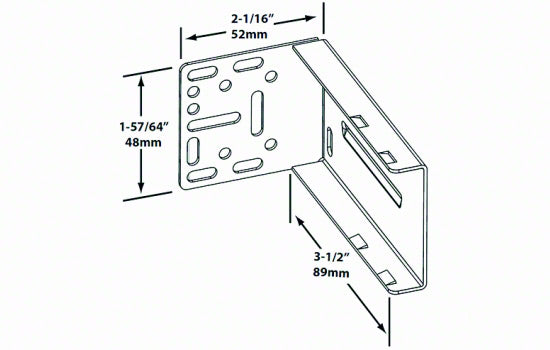 KVTT401B - Metal Rear Bracket for TT100B & DUR450B Series Slides - Sold per Pair