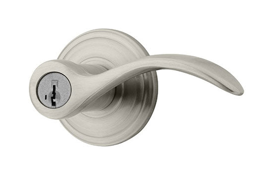 KW740PML15 - Pembroke Satin Nickel Reversible Entry Smart Key Lever