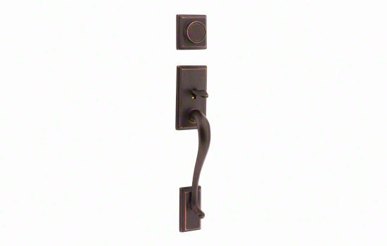 KW802HE11P - Hawthorne Venetian Bronze Reversible Dummy Exterior Trim Handleset for 968/977 Series
