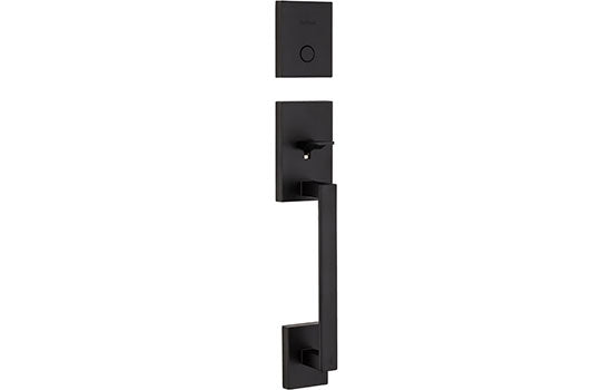 KW819SCE514 - San Clemente Matte Black Reversible Dummy Exterior Trim Handleset for 973 Series