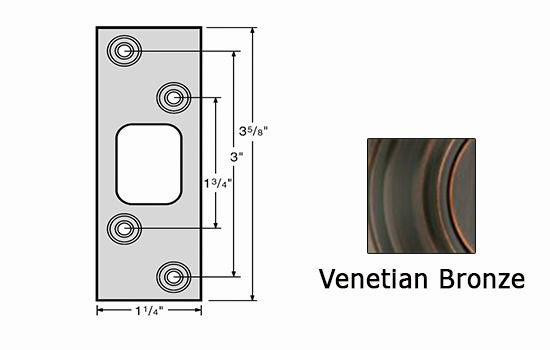 KW83222-690 - Venetian Bronze 3-5/8"H Square Corner Deadbolt Strike - ANSI Certified