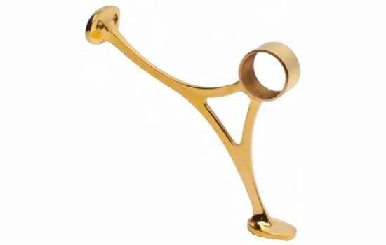 LA400/2 - 2" Bright Brass Footrail Bracket
