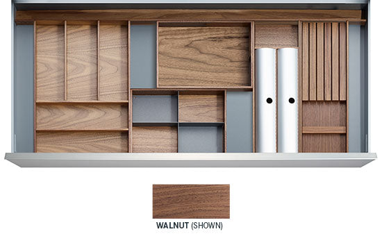 LONDON-WAL *KIT* - 36" Walnut London Drawer Insert Kit for Drawer Widths 39-1/2" to 42"