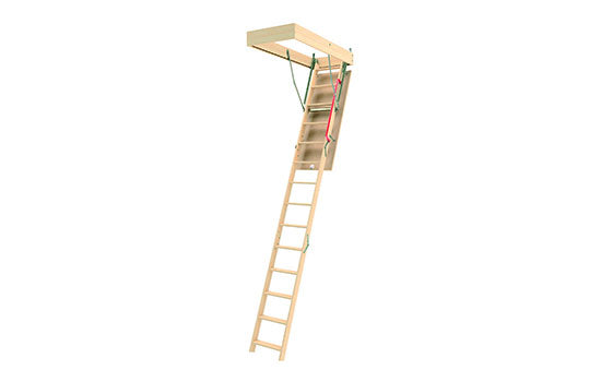 LWB3054 - 94" - 121"H Wood Attic Ladder 30"W x 54"L Rough Opening - 350 lb Weight Capacity
