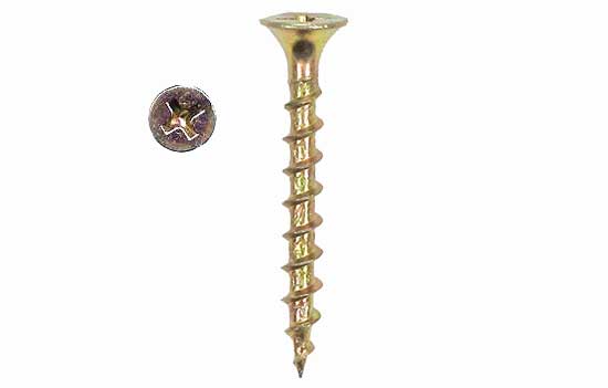 MC300YEL - #6 x 1-1/4" Flat-bugle Head Phillips Yellow Zinc Coarse Screw for Drywall Installation (9698) - 8M per Box