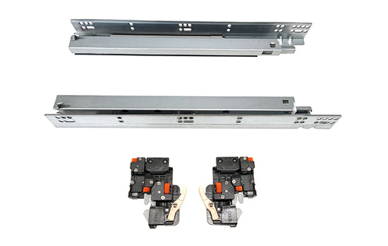 MC9880-12 - 12" Soft-close Full Extension Zinc Economy Undermount Drawer Slide with 3-way Adjustment - Includes Locking Devices