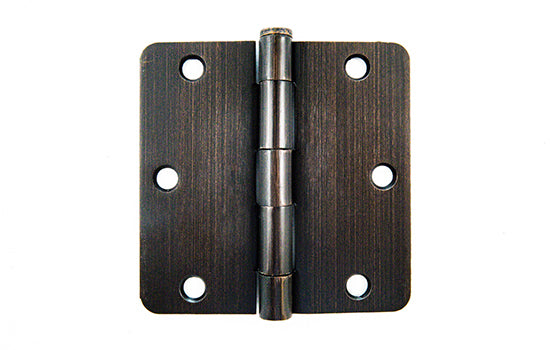 MCBA14-10B312 - 3.5" x 3.5" Oil Rubbed Bronze Plain Bearing Hinge with 1/4" Radius Corners - Bulk Assembled 50pr per Box