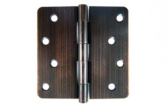 MCBA14-10B4 - 4" x 4" Oil Rubbed Bronze Plain Bearing Hinge with 1/4" Radius Corners - Bulk Assembled 50pr per Box